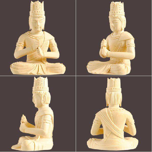 仏像【総檜六角飛天光背：大日如来3.0寸】真言宗 仏壇用御本尊 送料