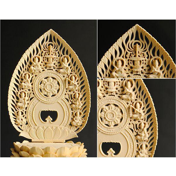 仏像【総檜六角飛天光背：釈迦如来3.0寸】曹洞宗・禅宗・臨済宗 仏壇用