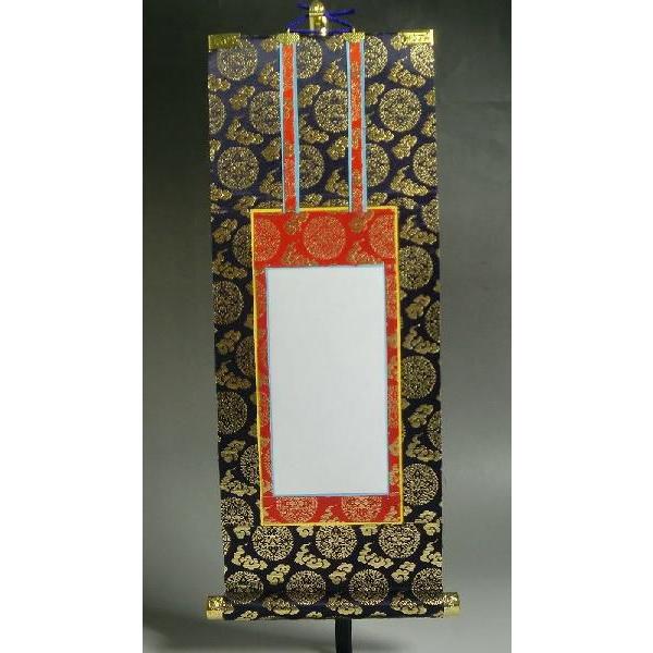 宗紋入り・京都西陣掛軸【法名軸：上仕立本紙・真宗大谷派（お東）50代