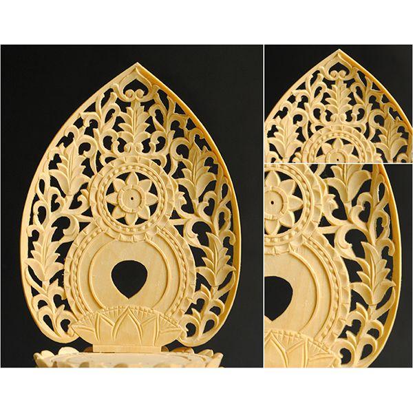 仏像】高級上彫り・曹洞宗・臨済宗釈迦如来・檜丸台唐草光背・2.0寸