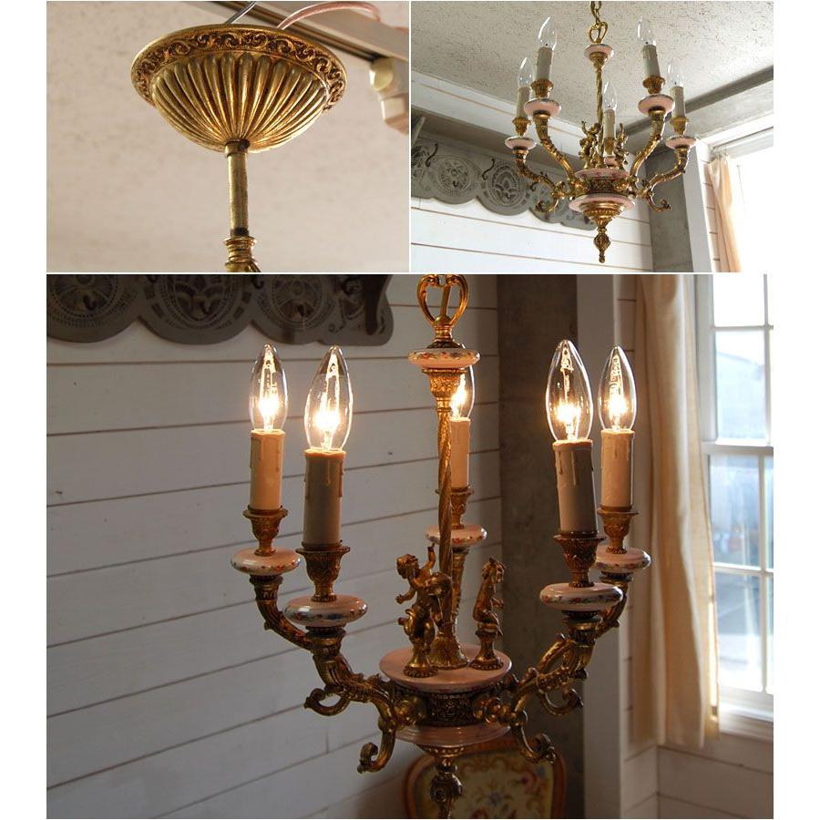 天使のシャンデリア 5灯 フランスアンティーク : BAU ANTIQUES - 通販