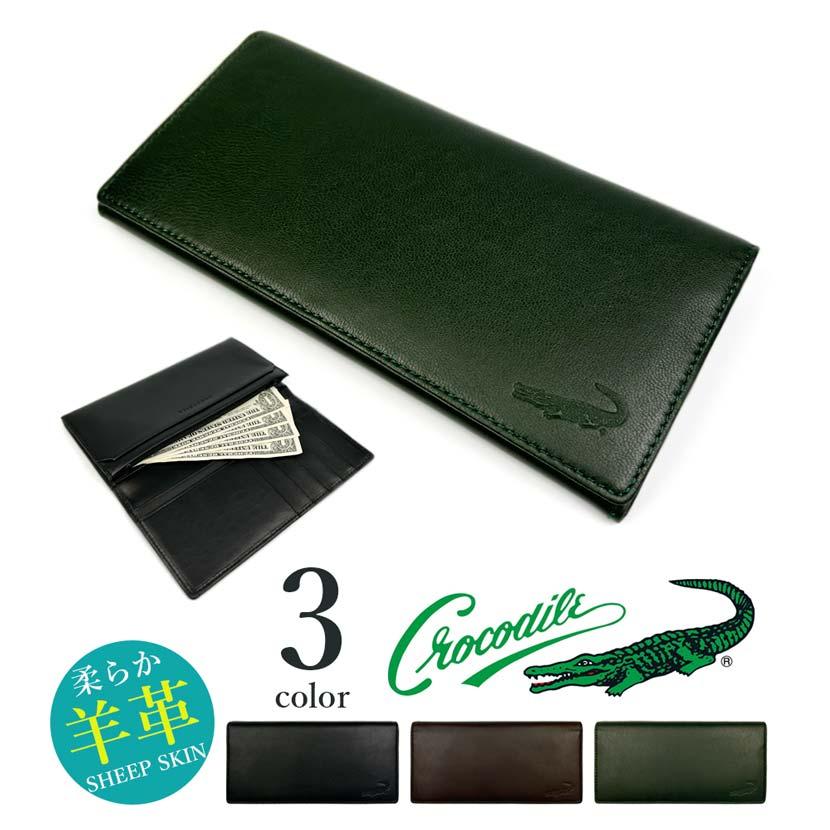 Crocodile（クロコダイル） 財布 メンズ 長財布 本革 大容量 柔らか羊