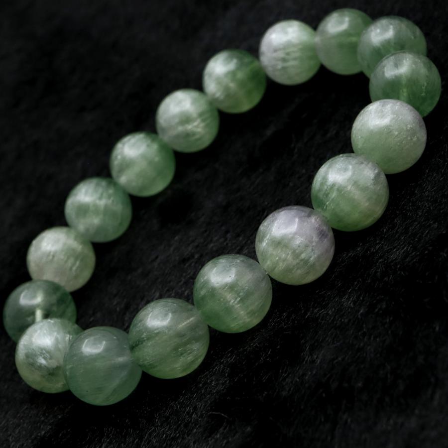 GOLD STONE グリーン フローライト ブレスレット 11.5mm バイカラー 蛍