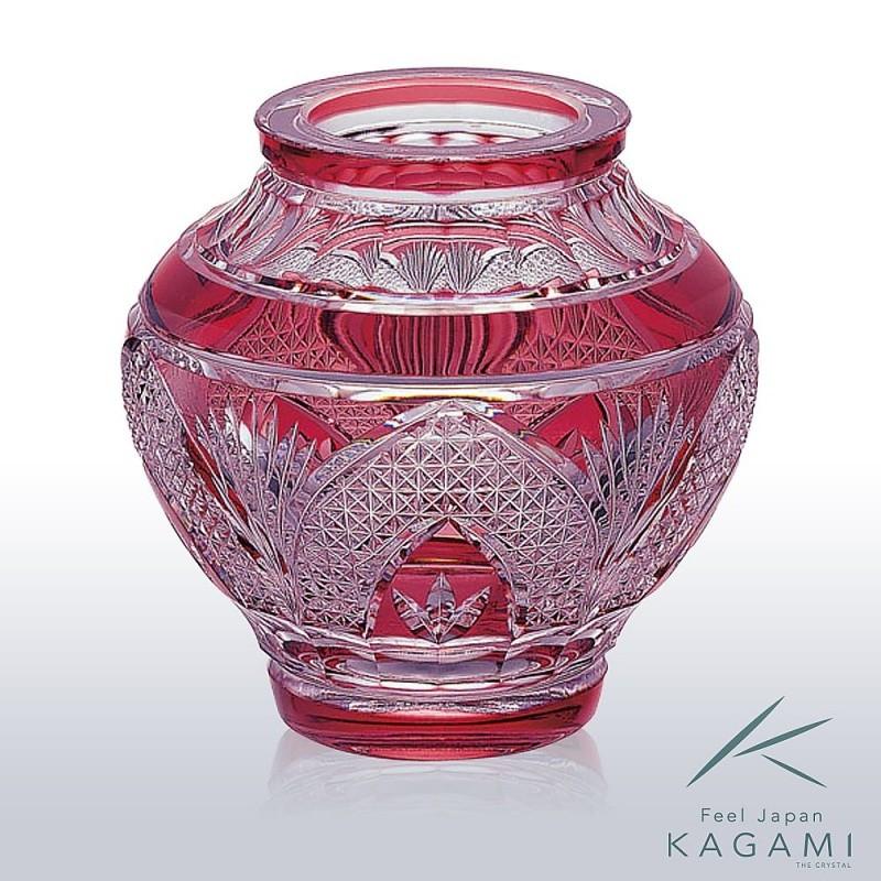 カガミクリスタル ) 江戸切子 花瓶 F687-2313-CAU 切り子 クリスタル