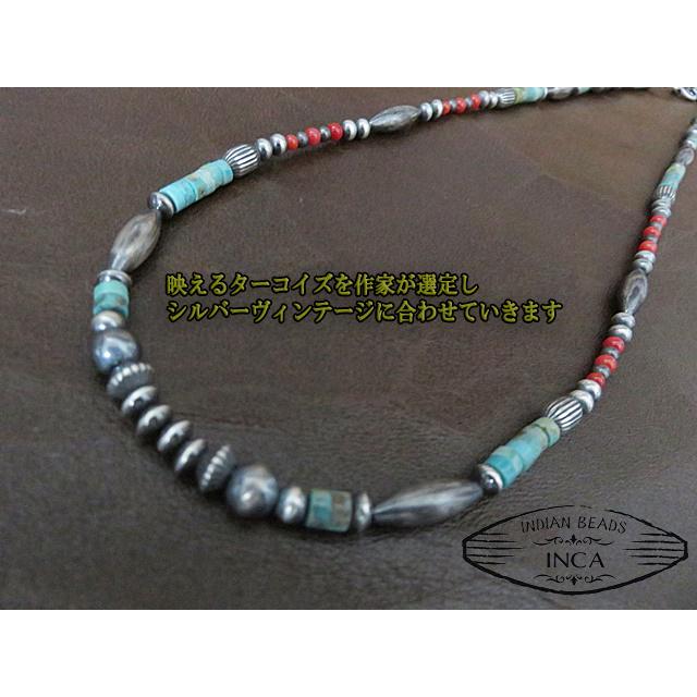 インディアンジュエリー ビーズ ネックレス ナバホパール シルバー925
