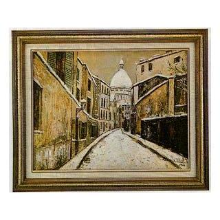 雪のサクレ・クールとサン・リュスティック通り（ユトリロ） P10号