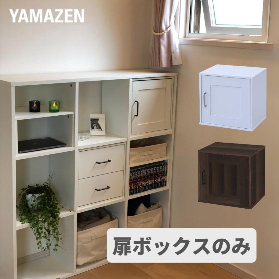 山善（YAMAZEN） 収納ボックス 扉付き 積み重ね可能 幅39 奥行き29 高