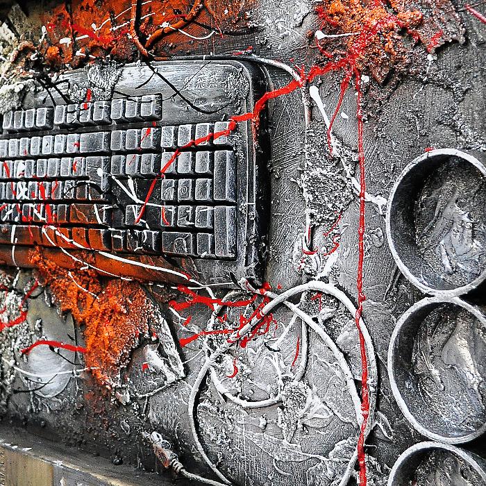 壁掛け 3D立体 キーボード ウォールアート アイアンペイント