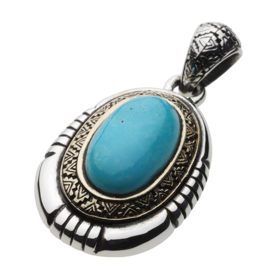 ターコイズ シルバーペンダント メンズ ネイティブ ストーン 大ぶり