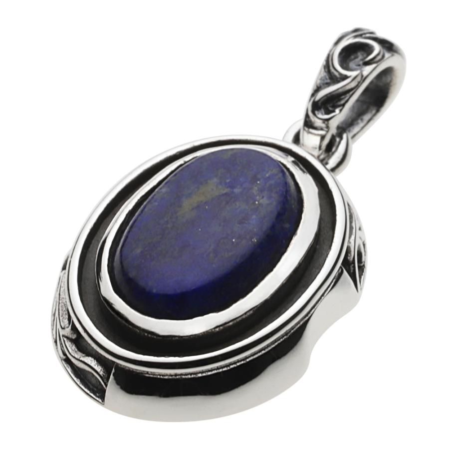 ラピスラズリ シルバーペンダント メンズ アラベスク 唐草 大ぶり