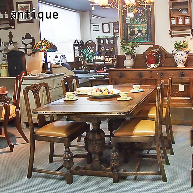 ダイニングテーブルセット ダイニング5点セット 伸長式 イギリス 食卓