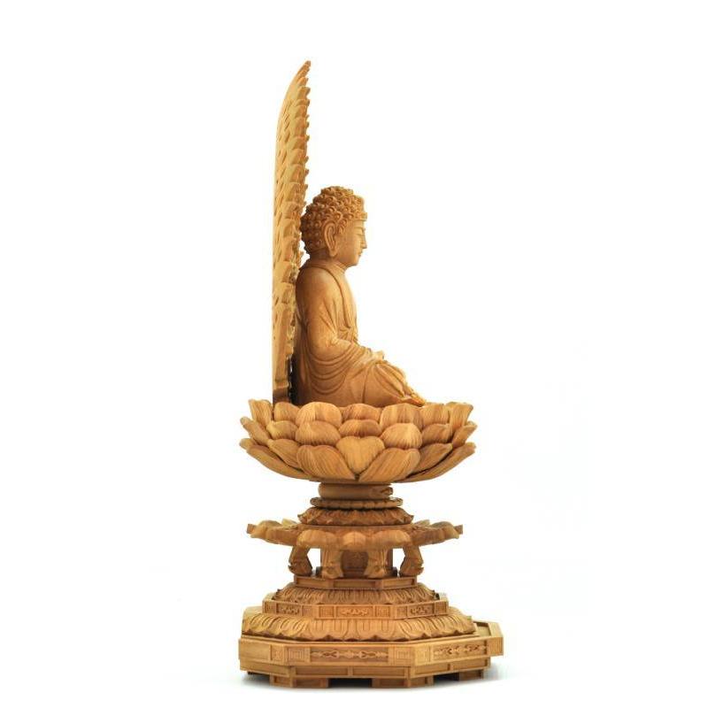 福和屋 仏像 曹洞宗 臨済宗 禅宗 釈迦如来 白檀材 八角台座 飛天光背 2