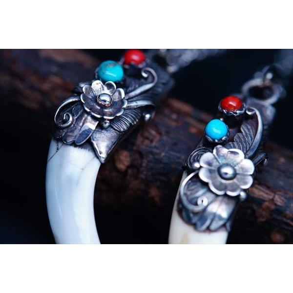 Indian Jewelry インディアンジュエリー 牙 牛 骨 天然石 ターコイズ