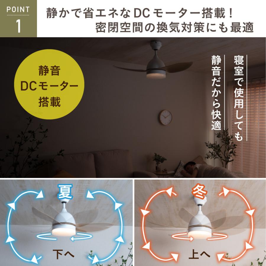 VENTOTA シーリング ファン 傾斜天井 ライト リモコン付き DCモーター