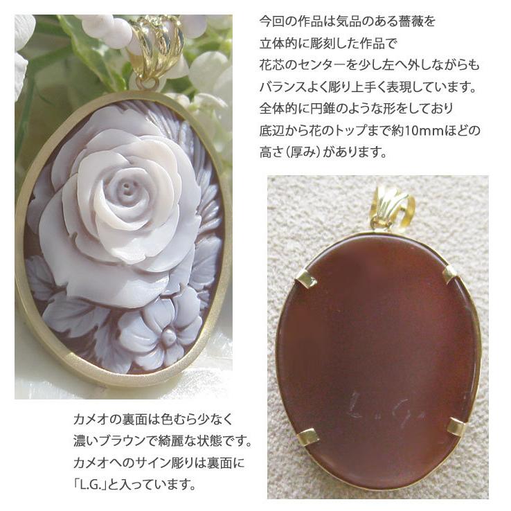 CAMEO（カメオ） 希少な薔薇の正面モチーフ Luciano Giannini作 シェル