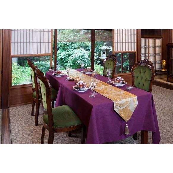 テーブルランナー 西陣 金襴正絹 散雲丸龍 岡本織物株式会社