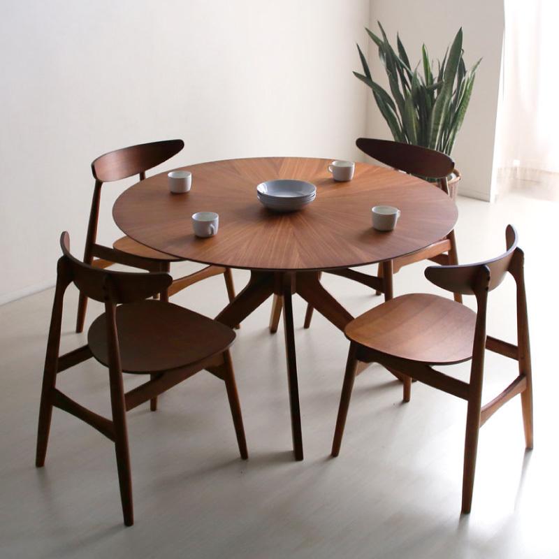 円形木製テーブル 木製丸型ダイニングテーブル 木製ダイニングテーブル