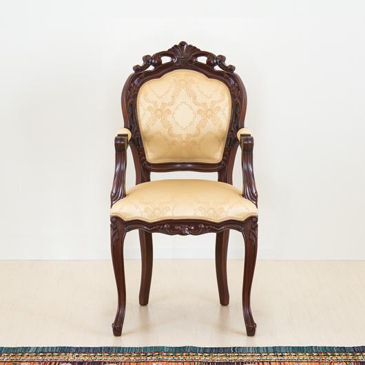 チェアー 椅子 マホガニー ひじ付き アンティーク 猫脚 ブラウン 送料