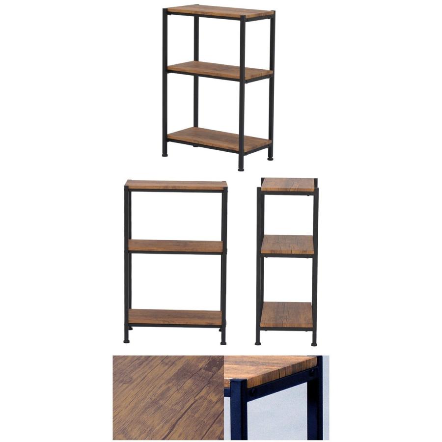 オープンラック『ブルックリンスタイル3段ラック』幅50cm 奥行き30cm