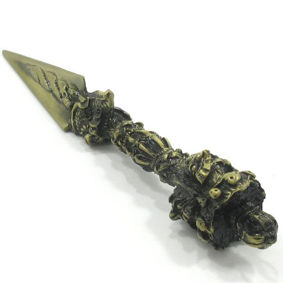 密教法具 独鈷杵 プルパ 金剛杭 ブルパ 約16cm 美品 仏具 バジュラ