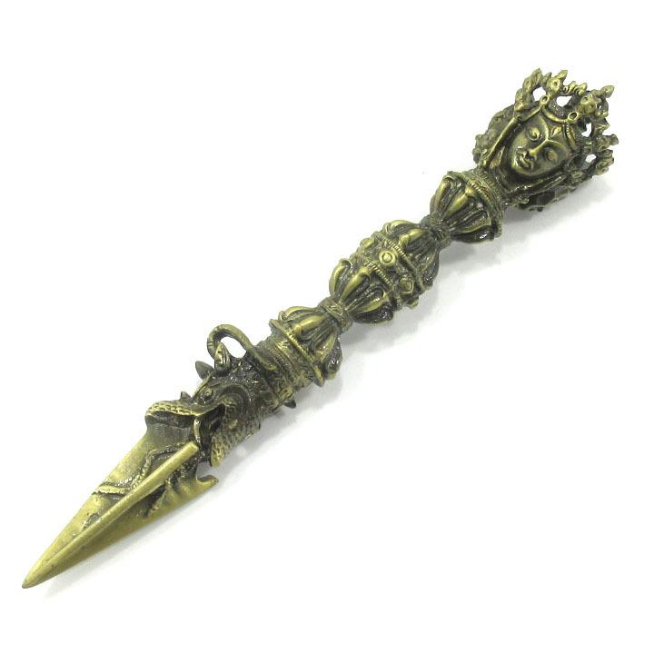 密教法具 独鈷杵 プルパ 金剛杭 ブルパ 約21cmLサイズ 美品 仏具