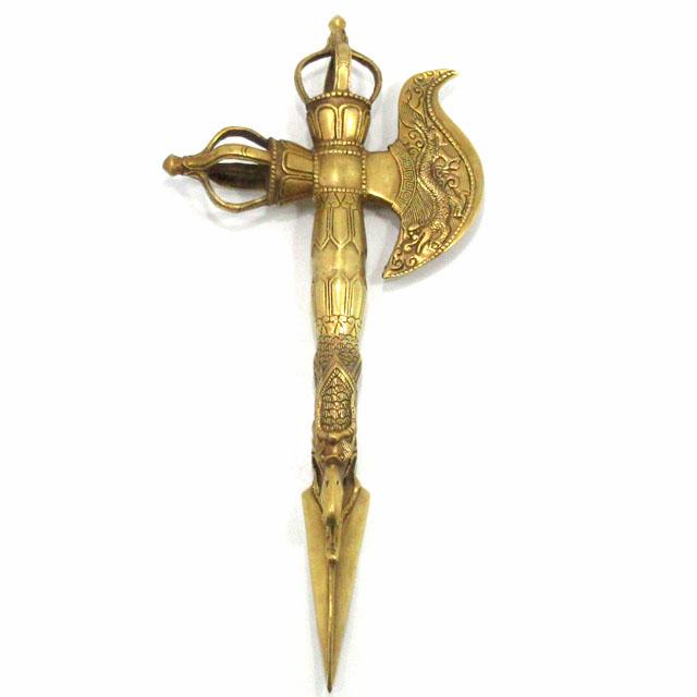 密教法具 カルタリ 独鈷杵 プルパ 一体型 特大サイズ約30cm ブルパ