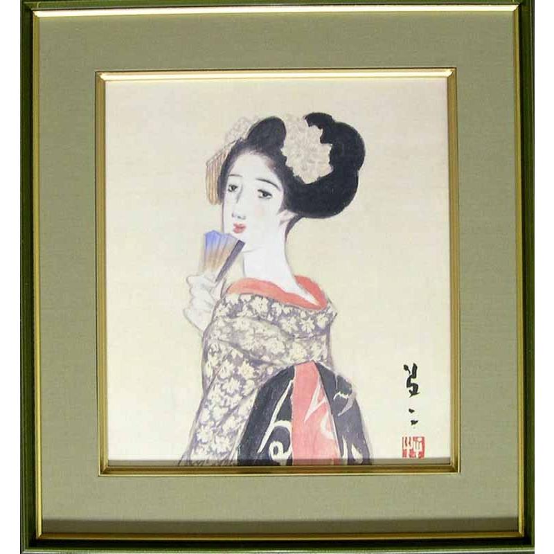 竹久夢二 絵画（色紙額） 美人画 : 掛け軸・絵画の専門店 掛軸堂画廊