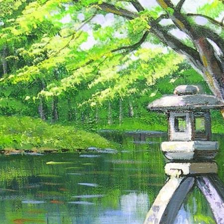 絵画 油絵 兼六園 （小池三郎） 【肉筆】【油絵】【日本の風景】【10号