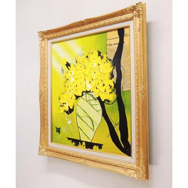 絵画 油絵 黄色いバラ (西原正一) 【肉筆】【油絵】【花】【10号