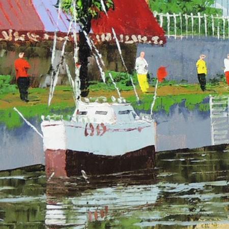 絵画 油絵 オンフルール F20号 （黒沢久） 【肉筆】【油絵】【外国の