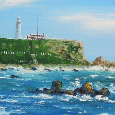 絵画 油絵 犬吠埼 F20号 （小林幸三） 【海・山】【肉筆】【油絵