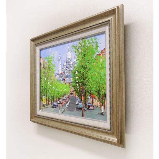 絵画 油絵 モンマルトル・サクレクール寺院 フランス・パリ （藤原英信