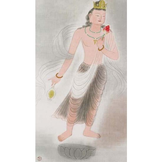 小倉遊亀 掛け軸 観自在 【掛軸】【一間床・半間床】【観音】 : 掛け軸