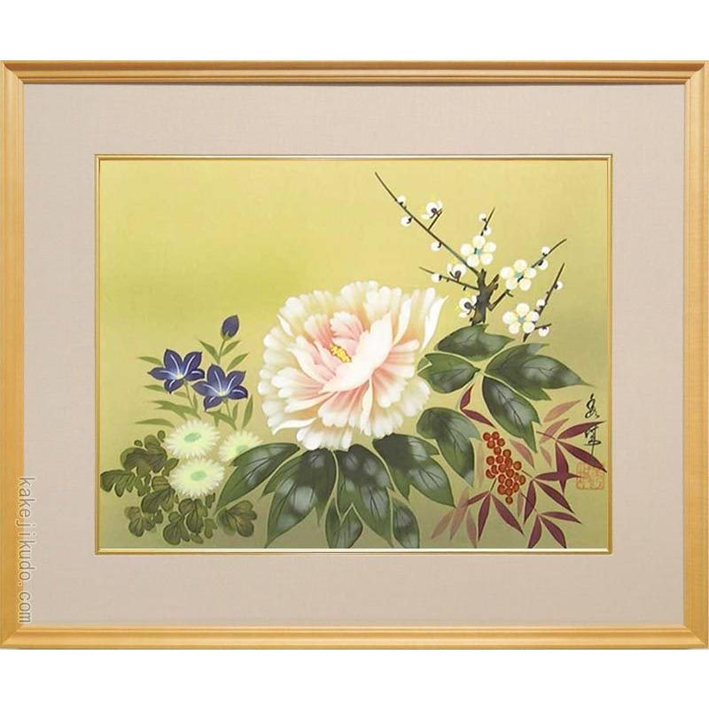 絵画 日本画 四季花 （山戸秀城） 【肉筆】【日本画】【花】【6号