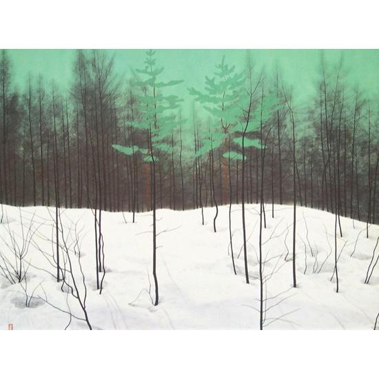 中村岳陵 絵画 雪晴 【複製】【美術印刷】【巨匠】【変型特寸