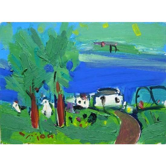 絵画 油絵 佐藤徹 小豆島にて 【肉筆】【油絵】【日本の風景】【3・4号