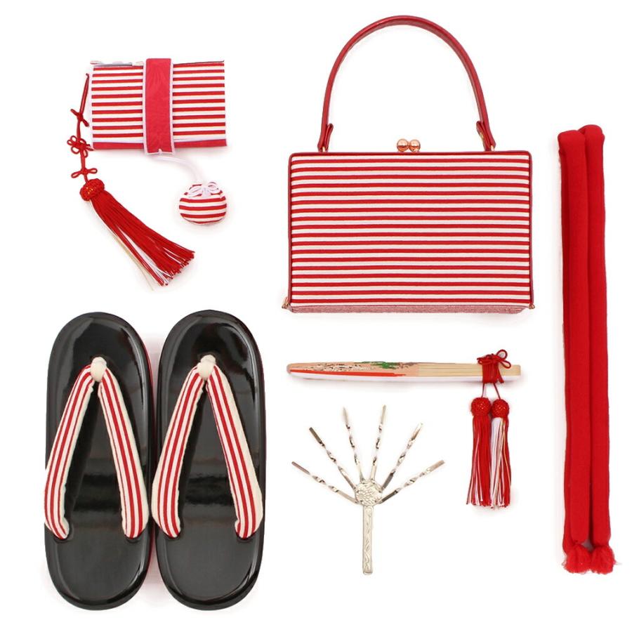 Kisste（キステ） 七五三 7歳 小物 セット 女の子 はこせこ 6点 赤