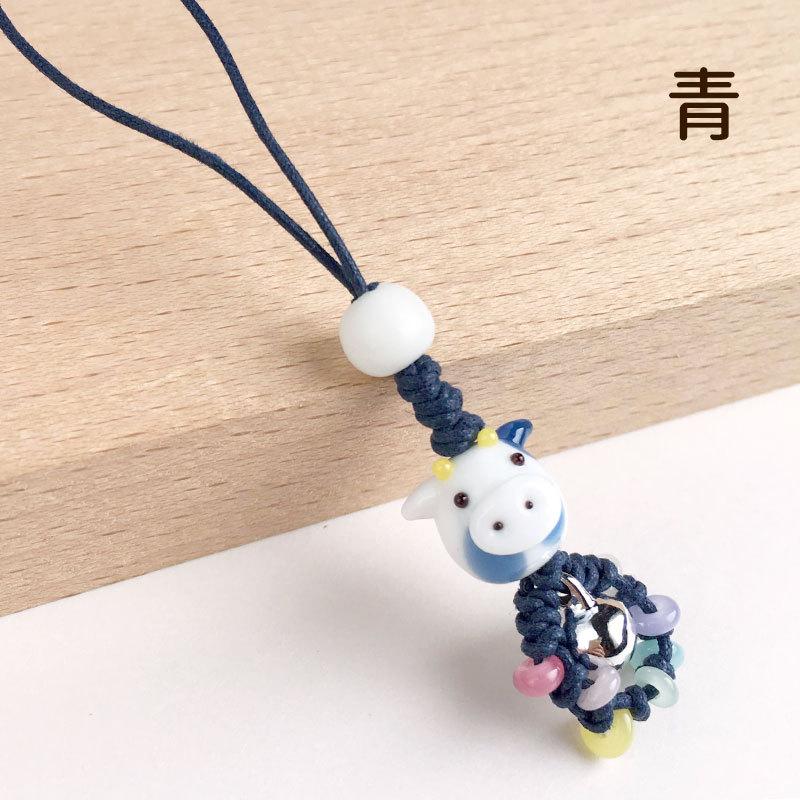 厄除け プチ うし ストラップ」スマホ 干支 2021 牛 厄除け 七色