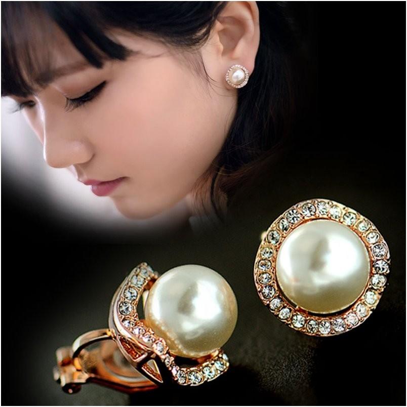 イヤリング パール 大粒 ラインストーン クラシカル ボリューミー