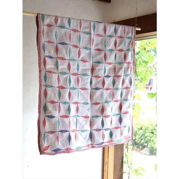 インド カンタ刺繍 パッチワーク/ラリーキルト 古布 ヴィンテージ
