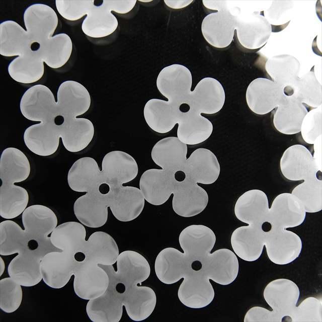 アクリルフラワー フロスト ビーズ 4枚弁 深型 約10mm 30個セット d