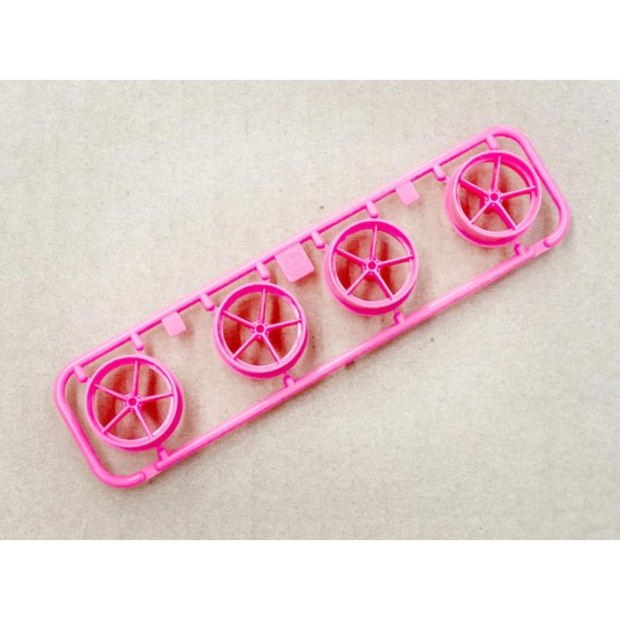 ミニ四駆 大径ナローライトウェイトホイール 蛍光ピンク ばら売り