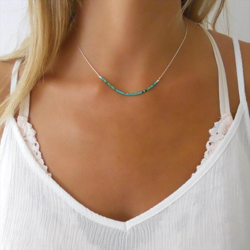 ハワイアンジュエリー ターコイズ ビーズ ネックレス シルバー [ABJ