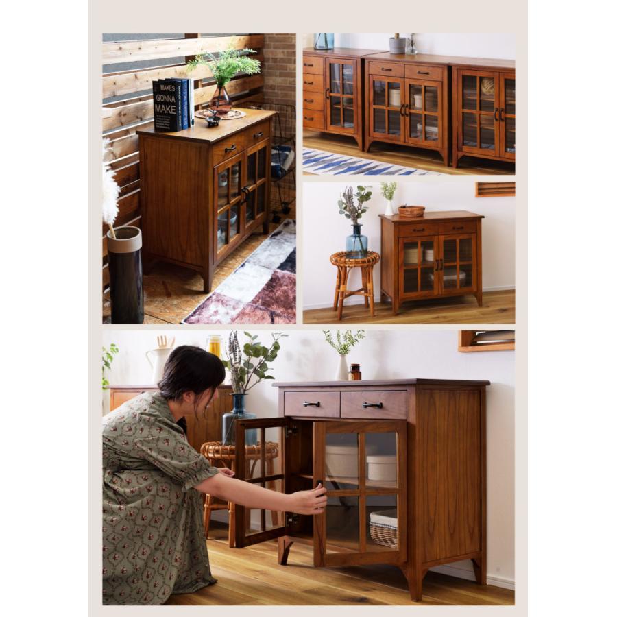 東谷 キャビネット サイドボード リビング 収納 完成品 木製 食器棚 幅