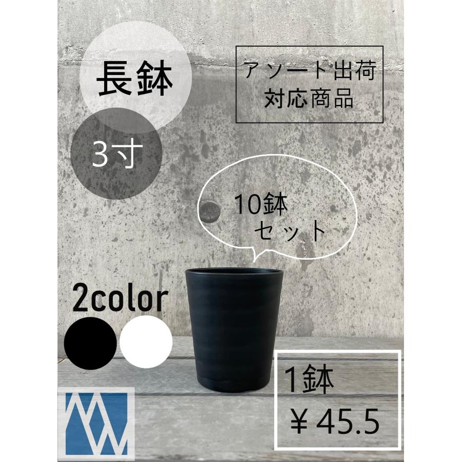 植木鉢 プラ鉢 セラアート 長鉢 3寸 10鉢セット 色アソート可