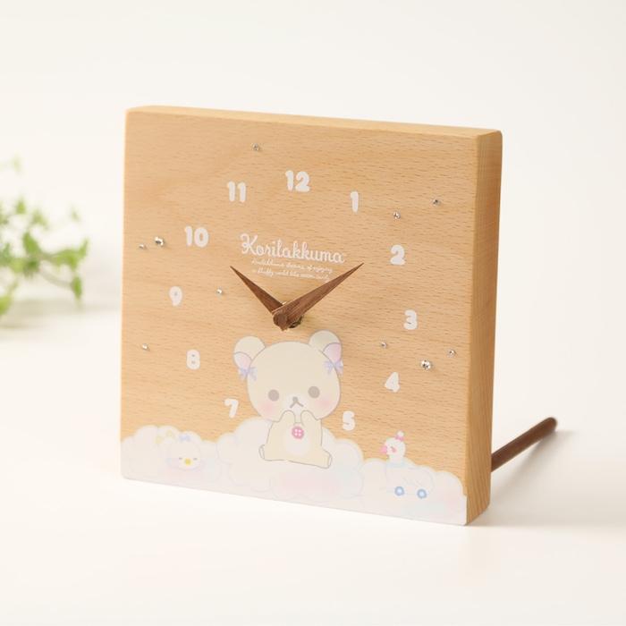 壁掛け時計 木製 リラックマ わたあめ キャラクター おしゃれ かわいい