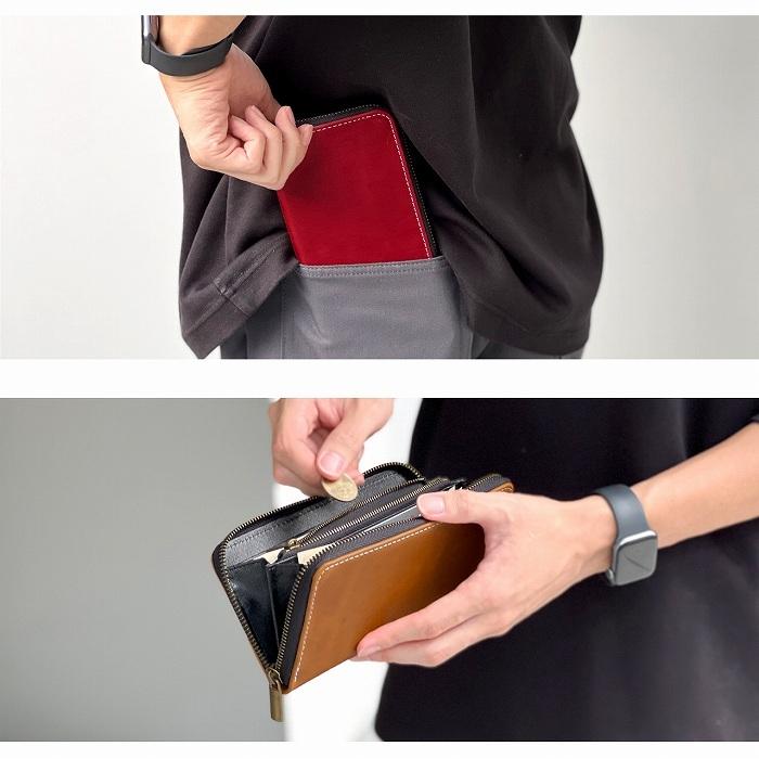 財布 長財布 メンズ レディース 本革 馬ヌメ ラウンドファスナー