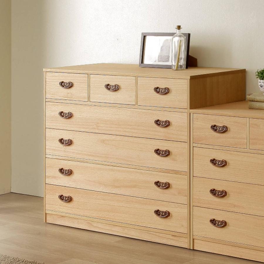 マーゼルン 総桐 隠しキャスター付 チェスト 5段 柿渋染め 日本製 幅