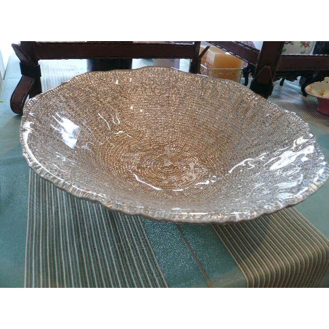 IVV イタリア製 大皿 ガラス皿 Diamante ディアマンテ シャンパン