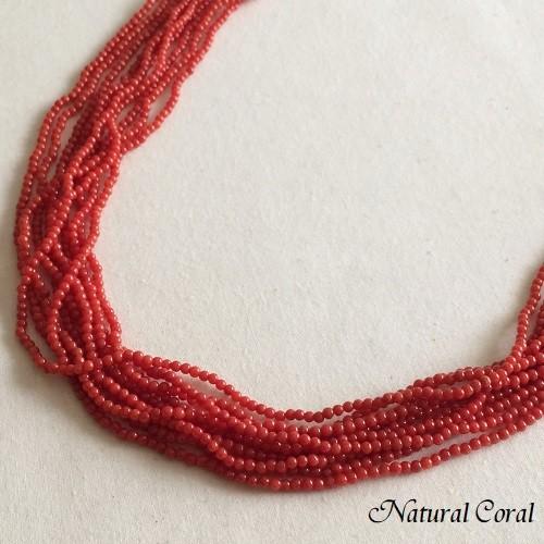 赤珊瑚 あかさんご ネックレス 小玉 10連 ナチュラルコーラル 珊瑚